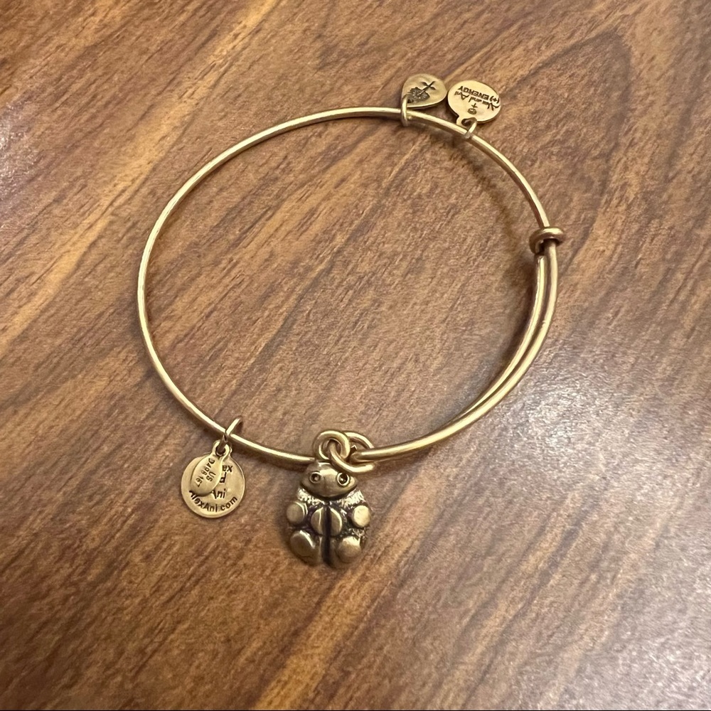 Alex and Ani gold bangle - ladybug charm